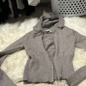 Frankie’s bikinis soft hoodie zip sweater top cardigan M